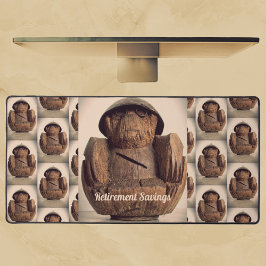 レトロ彫刻ココナッツモンキーバンクキッチー デスクマット