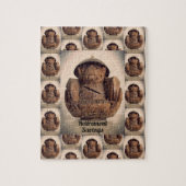 レトロ彫刻ココナッツモンキーバンク ジグソーパズル (縦)