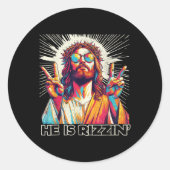 レトロ彼はリズィンイエスおもしろいはリズンイースターCを持っている ラウンドシール (正面)