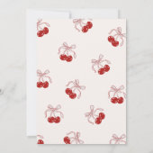 レトロ彼女はトップのさくらんぼトレンディーベビーシャワー 招待状 (裏面)