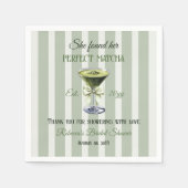 レトロ彼女は彼女の完璧な抹茶ブライダルシャワーを見つけた スタンダードカクテルナプキン (正面)