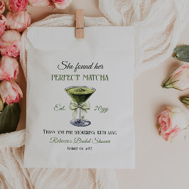レトロ彼女は彼女の完璧な抹茶ブライダルシャワーを見つけた フェイバーバッグ