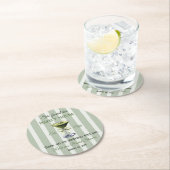 レトロ彼女は彼女の完璧な抹茶ブライダルシャワーを見つけた ラウンドペーパーコースター (インサイチュ)