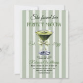 レトロ彼女は彼女の完璧な抹茶ブライダルシャワーを見つけた 招待状 (正面)