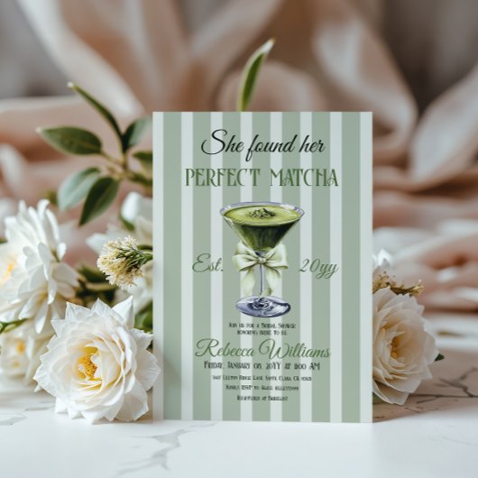 レトロ彼女は彼女の完璧な抹茶ブライダルシャワーを見つけた 招待状