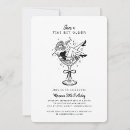 レトロ彼女はTiniビット古い手書き誕生日 招待状