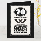 レトロ従業員20年勤続賞 カード (黄色い花)