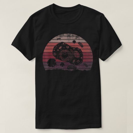 レトロ微生物学ギーク科学おたく細胞生物学 Tシャツ (デザイン正面)