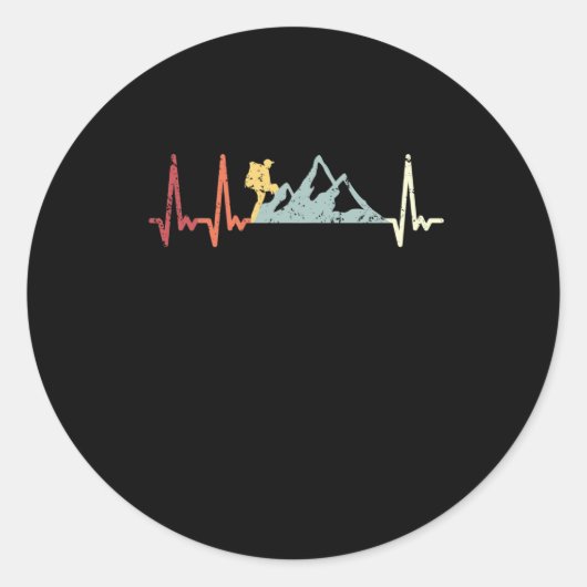 レトロ心拍ハイキング登山山脈 ラウンドシール (正面)