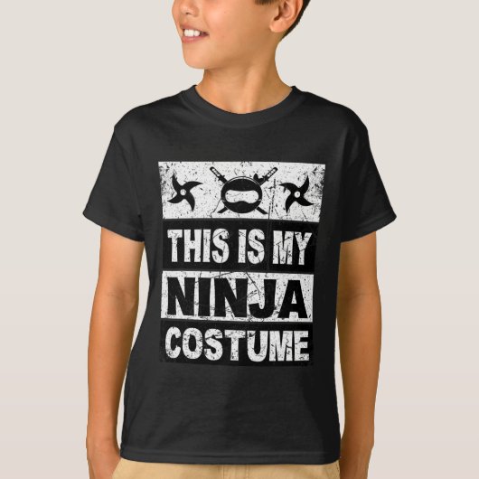 レトロ忍者の衣装ハロウィーンのための男の子の男性 Tシャツ (正面)