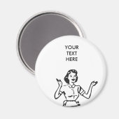 レトロ忙し主婦 マグネット (正面/裏面)