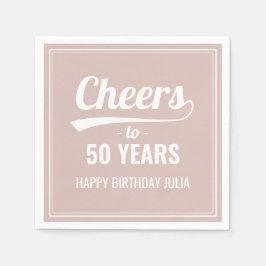 レトロ応援50年50誕生日ピンク スタンダードカクテルナプキン