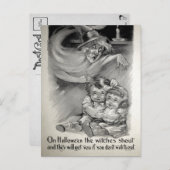 レトロ怖い魔女はがき ポストカード (正面/裏面)