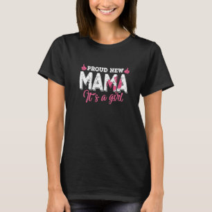 レトロ性が誇りを持った新しいママを明かす女の子 Tシャツ