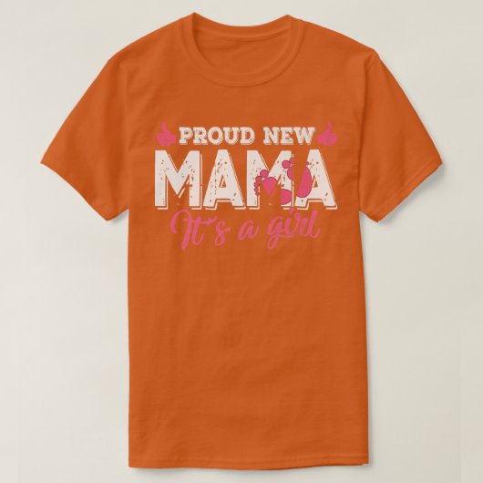 レトロ性が誇りを持った新しいママを明かす女の子 Tシャツ (デザイン正面)