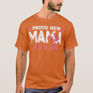 レトロ性が誇りを持った新しいママを明かす女の子 Tシャツ