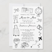 レトロ恋しく思旅行からミセスブライダルシャワー 招待状 (正面)