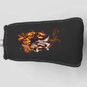 レトロ恐竜の死火スカル ゴルフヘッドカバー (正面)