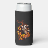 レトロ恐竜の死火スカル スリム缶クーラー (Seltzer正面)