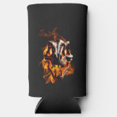 レトロ恐竜の死火スカル スリム缶クーラー (正面)