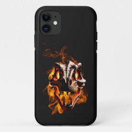 レトロ恐竜の死火スカル iPhone 11 ケース