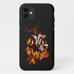 レトロ恐竜の死火スカル iPhone 11 ケース