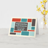 レトロ息子の卒業 カード (黄色い花)