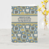 レトロ息子の卒業 カード (黄色い花)