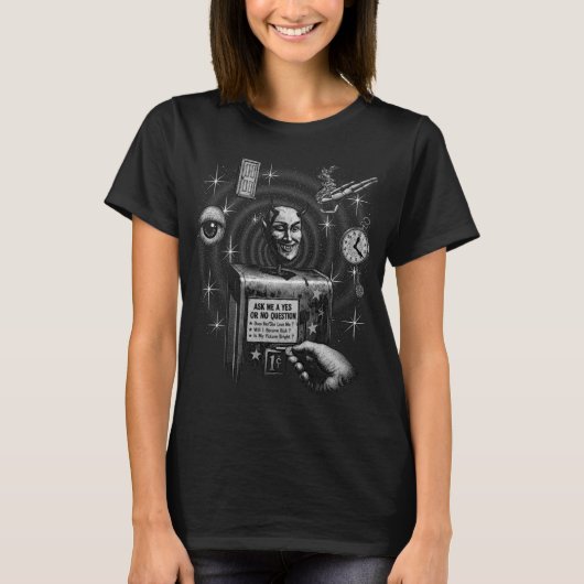 レトロ悪魔の福引きマシーン グラフィックTシャツ Tシャツ (正面)