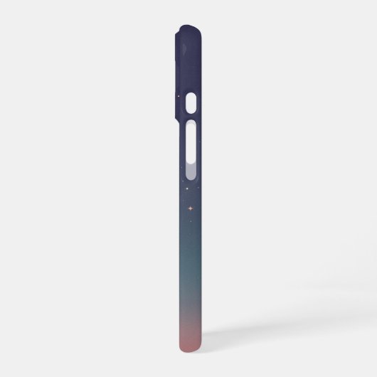 レトロ惑星と軌道上の岩石 iPhone 16ケース (左側面)