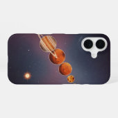 レトロ惑星パレード iPhone 16ケース (裏面横)