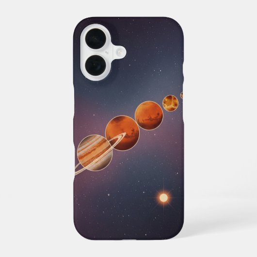 レトロ惑星パレード iPhone 16ケース (裏面)