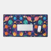 レトロ惑星モノグラムの デスクマット (キーボード&マウス)