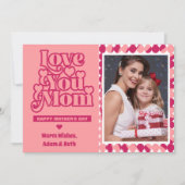 レトロ愛あなたパーソナライズされたママ写真母の日 カード (正面)