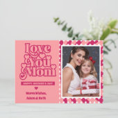レトロ愛あなたパーソナライズされたママ写真母の日 カード (スタンド正面)