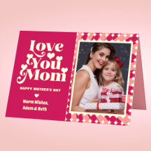 レトロ愛あなたパーソナライズされたママ写真母の日