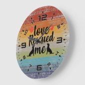 レトロ愛が私を救った ラージ壁時計 (傾斜)