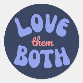 レトロ愛それらを両方の文字ステッカー ラウンドシール