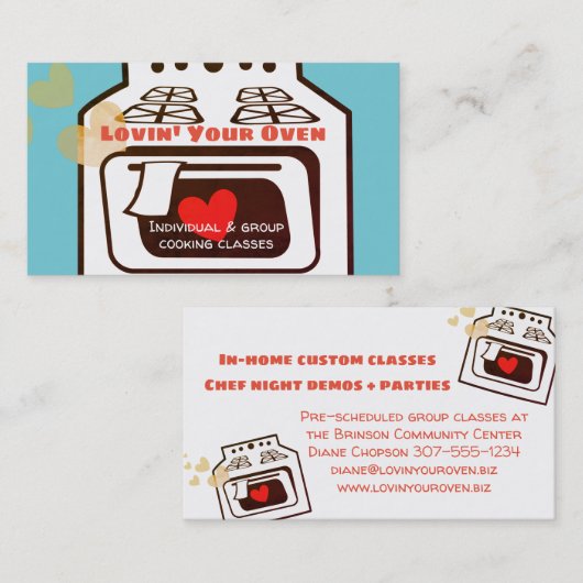 レトロ愛オーブンのパン屋のケータリングのシェフの名刺 名刺 (正面/裏面)