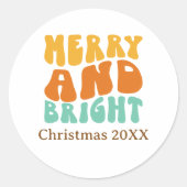 レトロ愛メリー愛と明るいクリスマス ラウンドシール (正面)