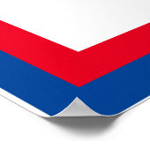 レトロ愛国レッドブルーホワイトハッピー4日7月 ポスター (角)