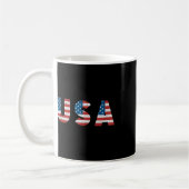 レトロ愛国的なアメリカ合衆国国旗20日Ja コーヒーマグカップ (左)