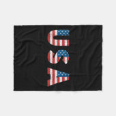 レトロ愛国的なアメリカ合衆国国旗20日Ja フリースブランケット (正面(横))