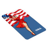 レトロ愛国的ピンアップアートガール マグネット (右側)