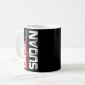 レトロ愛国的勝利 スーダンの旗 フィンガー コーヒーマグカップ (正面左)