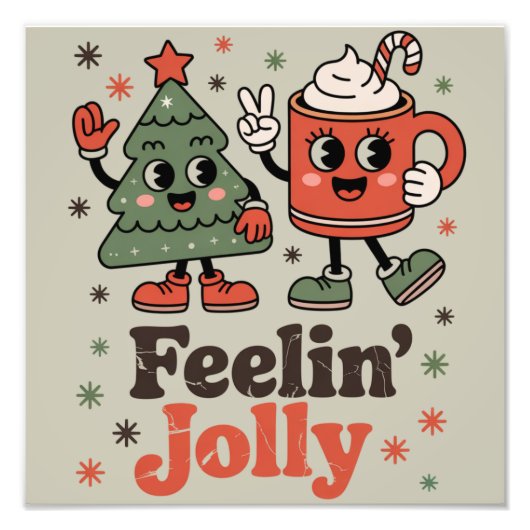 レトロ感じクリスマスすてきヴィンテージ フォトプリント            (正面)