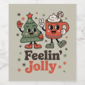 レトロ感じクリスマスすてきヴィンテージ ワインラベル (シングルラベル)