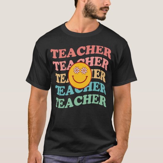 レトロ感動的先生カラフルElementary C Tシャツ (正面)