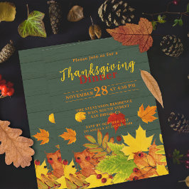 レトロ感漂うグリーンウッドの秋の感謝祭ディナー 招待状