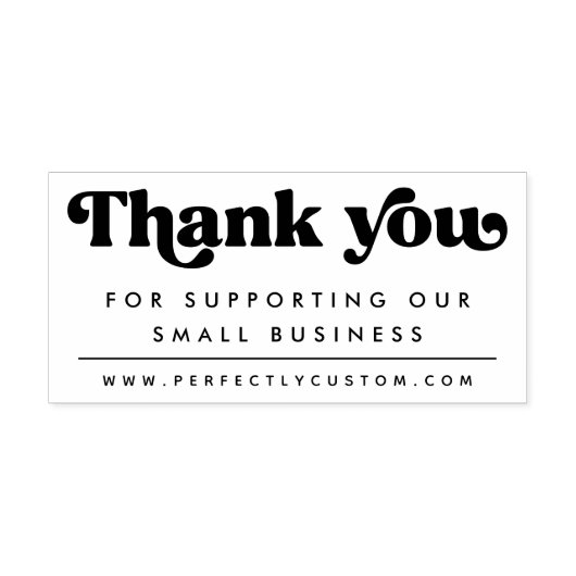 レトロ感謝していお客様のビジネスURLサポート ラバースタンプ (インプリント)